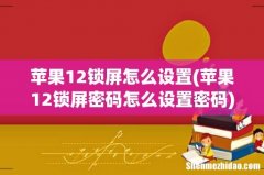 苹果12锁屏密码怎么设置密码 苹果12锁屏怎么设置