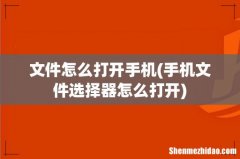 手机文件选择器怎么打开 文件怎么打开手机