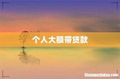个人大额带贷款