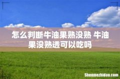 怎么判断牛油果熟没熟 牛油果没熟透可以吃吗