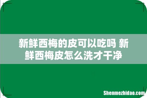 新鲜西梅的皮可以吃吗 新鲜西梅皮怎么洗才干净
