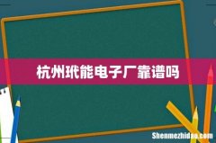 杭州玳能电子厂靠谱吗