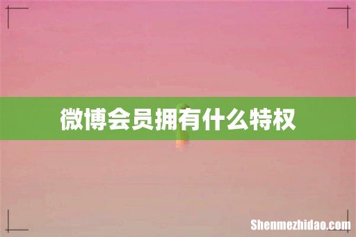微博会员拥有什么特权