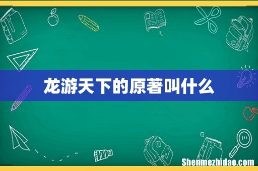 龙游天下的原著叫什么