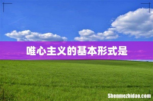 唯心主义的基本形式是