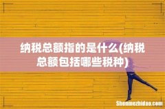 纳税总额包括哪些税种 纳税总额指的是什么