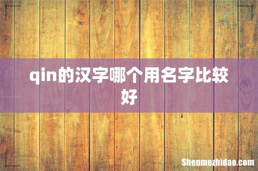 qin的汉字哪个用名字比较好