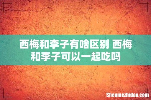 西梅和李子有啥区别 西梅和李子可以一起吃吗