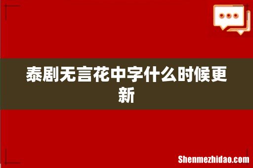 泰剧无言花中字什么时候更新