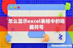 怎么显示excel表格中的隐藏符号