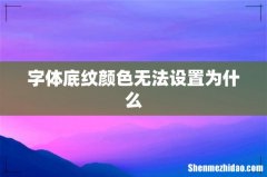 字体底纹颜色无法设置为什么