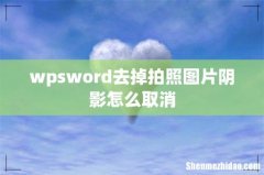 wpsword去掉拍照图片阴影怎么取消
