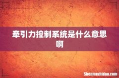 牵引力控制系统是什么意思啊