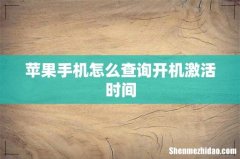 苹果手机怎么查询开机激活时间