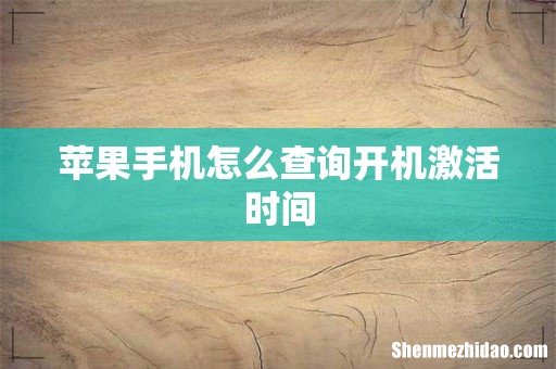 苹果手机怎么查询开机激活时间