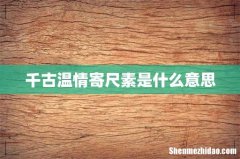 千古温情寄尺素是什么意思