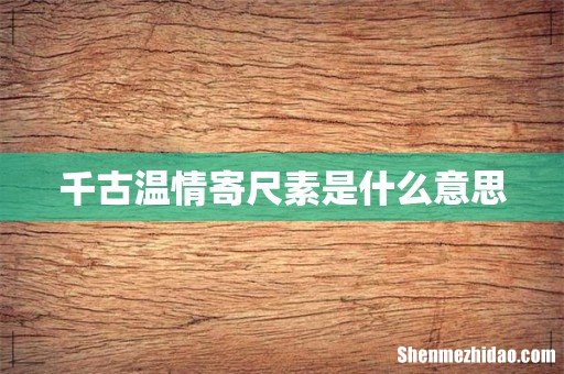 千古温情寄尺素是什么意思