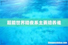 超能世界暗夜系主要培养谁