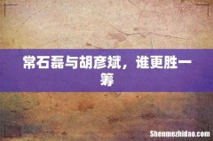 常石磊与胡彦斌，谁更胜一筹