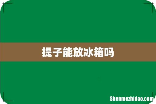 提子能放冰箱吗