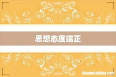 思想态度端正