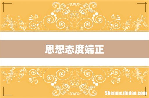 思想态度端正