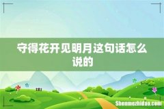 守得花开见明月这句话怎么说的