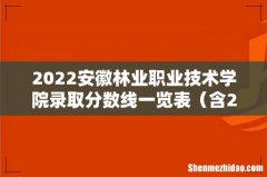 含2020-2021历年 2022安徽林业职业技术学院录取分数线一览表