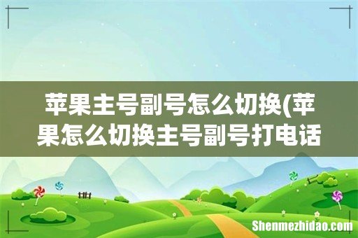 苹果怎么切换主号副号打电话 苹果主号副号怎么切换