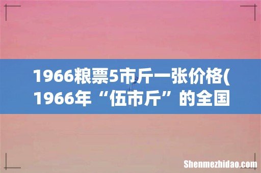 1966年“伍市斤”的全国通用粮票值多少钱? 1966粮票5市斤一张价格