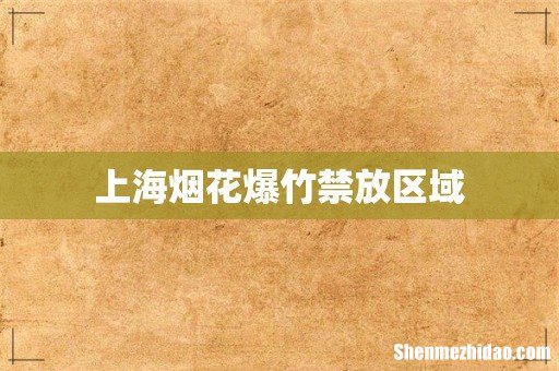 上海烟花爆竹禁放区域