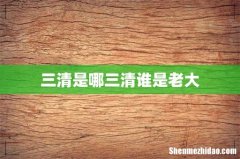 三清是哪三清谁是老大
