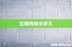 红烧肉焯水多久