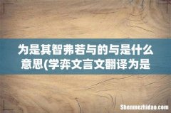 学弈文言文翻译为是其智弗若与 为是其智弗若与的与是什么意思