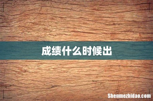 成绩什么时候出