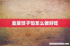 韭菜饺子馅怎么做好吃