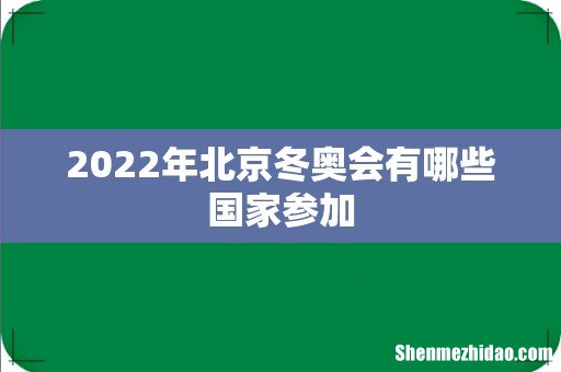 2022年北京冬奥会有哪些国家参加