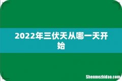 2022年三伏天从哪一天开始