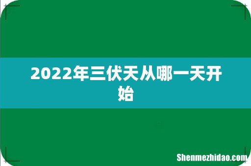 2022年三伏天从哪一天开始