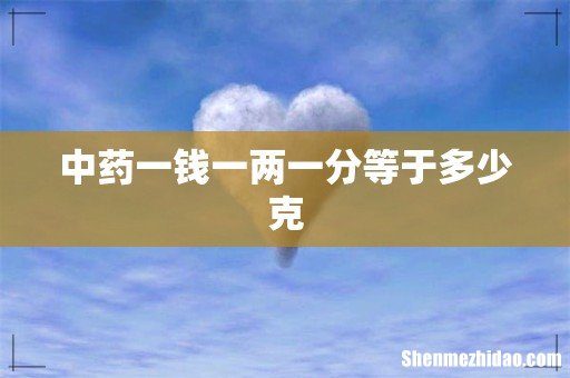 中药一钱一两一分等于多少克