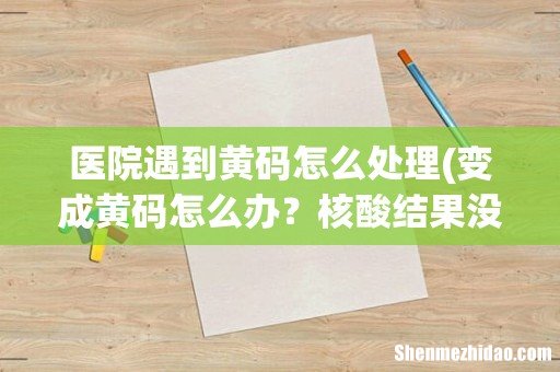 变成黄码怎么办?核酸结果没出来着急出行?教你解决 医院遇到黄码怎么处理