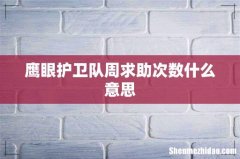 鹰眼护卫队周求助次数什么意思