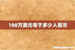 100万美元等于多少人民币