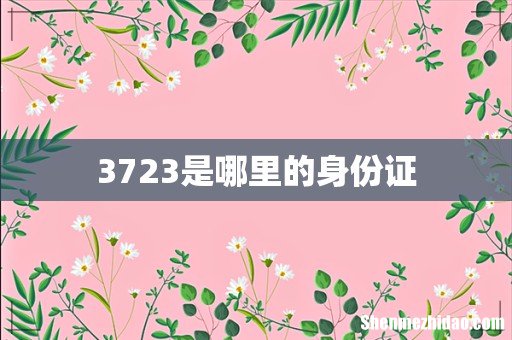 3723是哪里的身份证