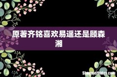 原著齐铭喜欢易遥还是顾森湘