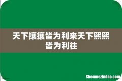 天下攘攘皆为利来天下熙熙皆为利往