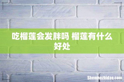 吃榴莲会发胖吗 榴莲有什么好处