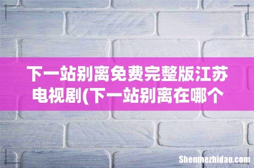 下一站别离在哪个卫视播 下一站别离在哪里可以看 下一站别离免费完整版江苏电视剧