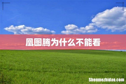 凰图腾为什么不能看