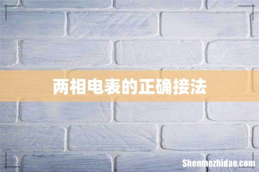 两相电表的正确接法
